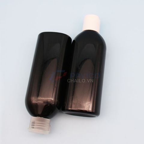 Chai nhựa đen nắp bật 120ml 180ml đựng chiết mỹ phẩm kem dưỡng