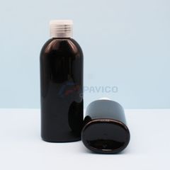 Chai nhựa đen nắp bật 120ml 180ml đựng chiết mỹ phẩm kem dưỡng