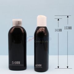 Chai nhựa đen nắp bật 120ml 180ml đựng chiết mỹ phẩm kem dưỡng