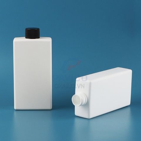 Chai nhựa dẹt chiết mỹ phẩm màu trắng nắp vặn 120ml 250ml