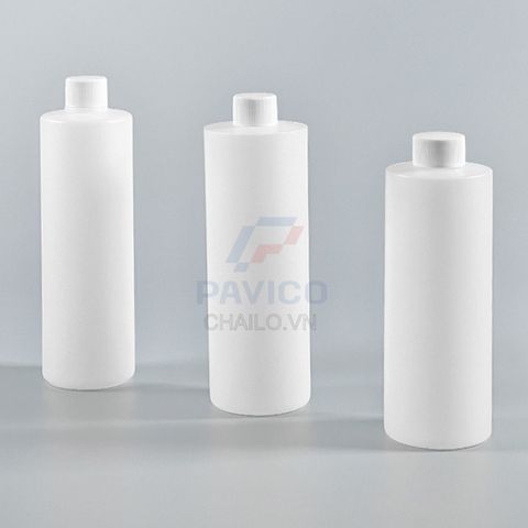 Chai nhựa đựng hóa chất trụ tròn trong mờ nắp vặn 500ml 1000ml