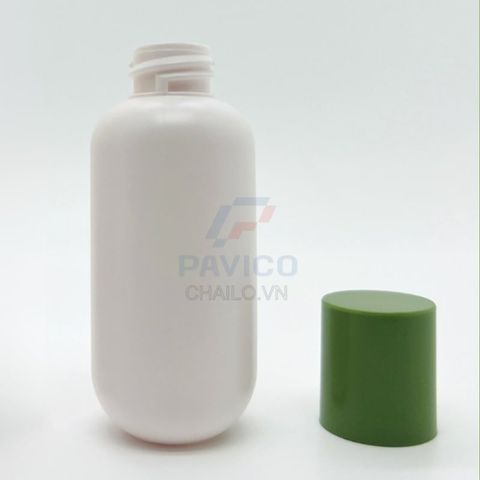 Chai nhựa đựng mỹ phẩm thân trắng nắp vặn tròn vàng 100ml 150ml