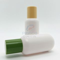 Chai nhựa đựng mỹ phẩm thân trắng nắp vặn tròn vàng 100ml 150ml