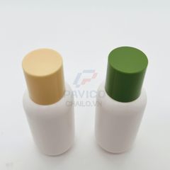 Chai nhựa đựng mỹ phẩm thân trắng nắp vặn tròn vàng 100ml 150ml