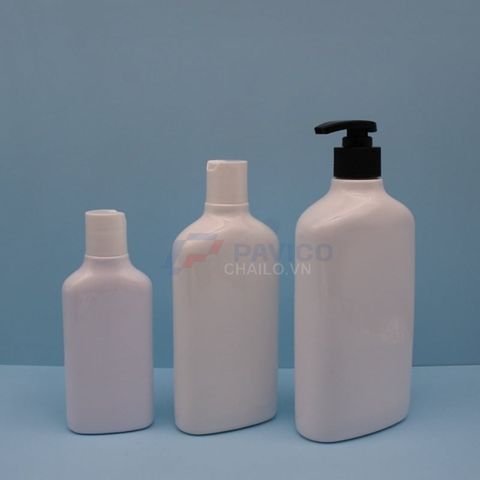 Chai nhựa hdpe 180ml 300ml 500ml đầu bơm kem nắp bật nắp vặn