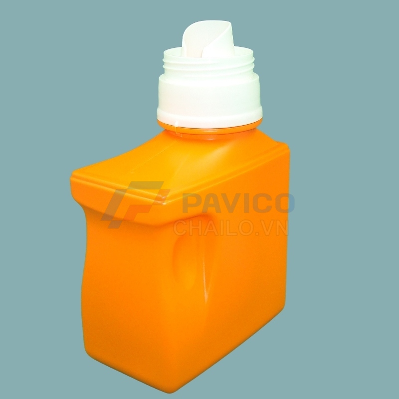 Chai nhựa HDPE cam 1000ml đựng nước giặt nắp vặn bật tiện dụng