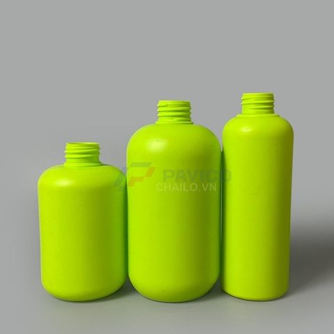 Chai nhựa hdpe tròn 250ml 400ml xanh nõn chuối nắp bật