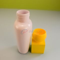 Chai nhựa hồng nhạt 120ml 220ml nắp bầu dục vàng mỹ phẩm