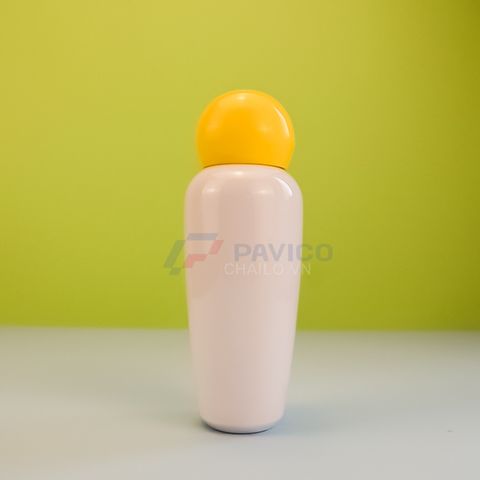 Chai nhựa hồng nhạt 120ml 220ml nắp bầu dục vàng mỹ phẩm