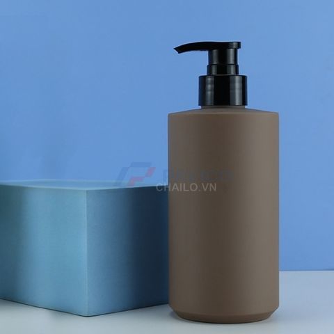 Chai nhựa mỹ phẩm dáng trụ 280ml 400ml nắp bật nắp bơm màu kem
