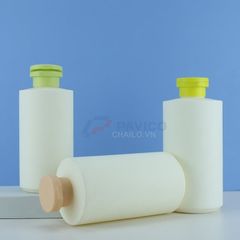 Chai nhựa mỹ phẩm dáng trụ 280ml 400ml nắp bật nắp bơm màu kem