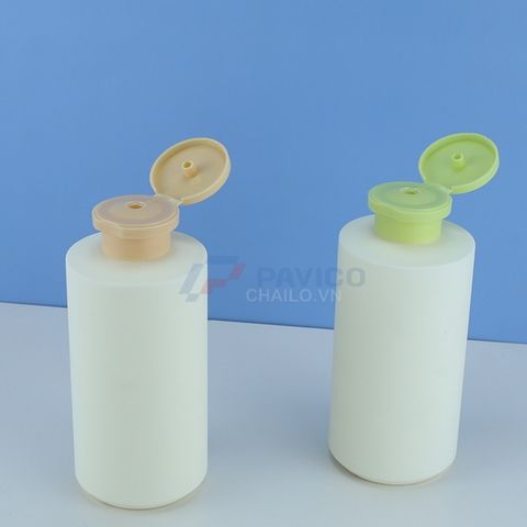 Chai nhựa mỹ phẩm dáng trụ 280ml 400ml nắp bật nắp bơm màu kem