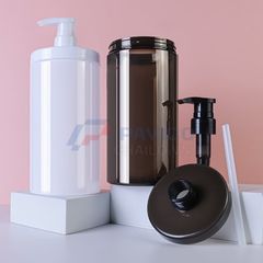 Chai nhựa PET 1000ml trụ tròn nắp nhấn đựng dầu gội salon cao cấp