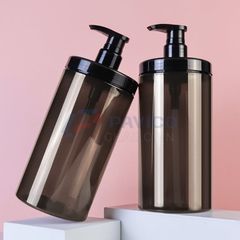 Chai nhựa PET 1000ml trụ tròn nắp nhấn đựng dầu gội salon cao cấp