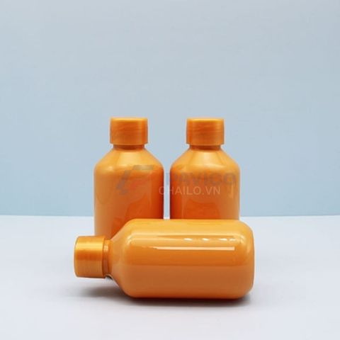 Chai nhựa pet 100ml 150ml màu cam đựng dược phẩm hóa chất