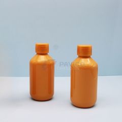 Chai nhựa pet 100ml 150ml màu cam đựng dược phẩm hóa chất