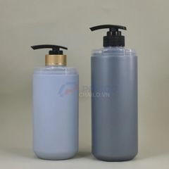 Chai nhựa pet 500ml 300ml xám xanh đầu nắp nhấn