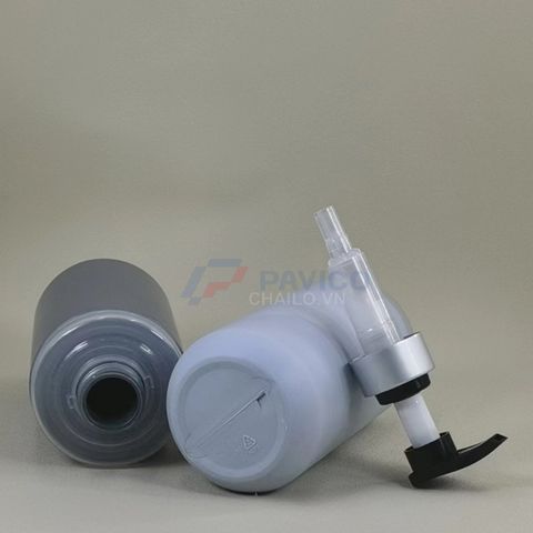Chai nhựa pet 500ml 300ml xám xanh đầu nắp nhấn