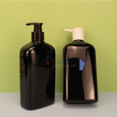 Chai nhựa pet 500ml nâu đen đầu bơm kem đen trắng
