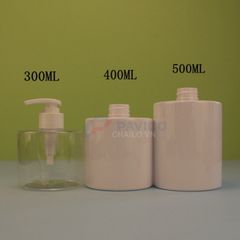 Chai nhựa pet trong 500ml 400ml 300ml màu trong đựng sữa tắm đầu nhấn