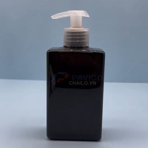 Chai nhựa pet vuông 375ml đầu bơm dầu gội sữa tắm