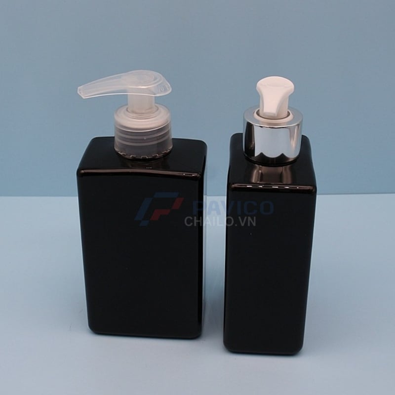 Chai nhựa pet vuông 375ml đầu bơm dầu gội sữa tắm