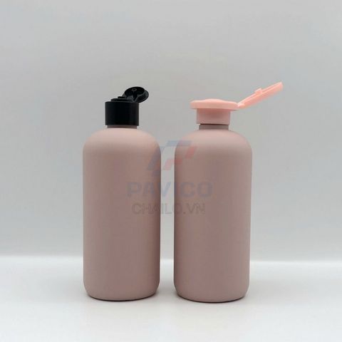 Chai nhựa vòi nhấn đựng sữa tắm màu hồng pastel 250ml 300ml