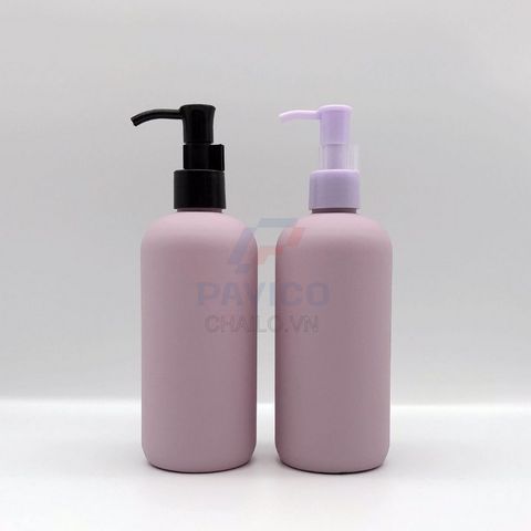 Chai nhựa vòi nhấn đựng sữa tắm màu hồng pastel 250ml 300ml