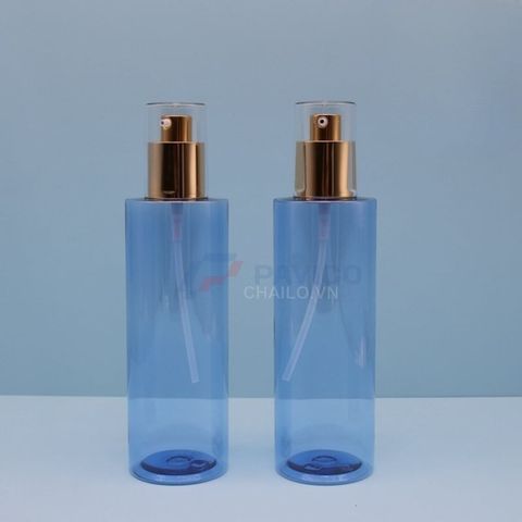 Chai nhựa xanh dương 120ml 250ml vòi bơm kim loại mỹ phẩm