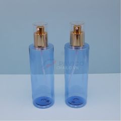 Chai nhựa xanh dương 120ml 250ml vòi bơm kim loại mỹ phẩm
