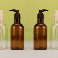 Chai pet cao cổ trong 250ml 500ml vòi nhấn đựng sữa tắm