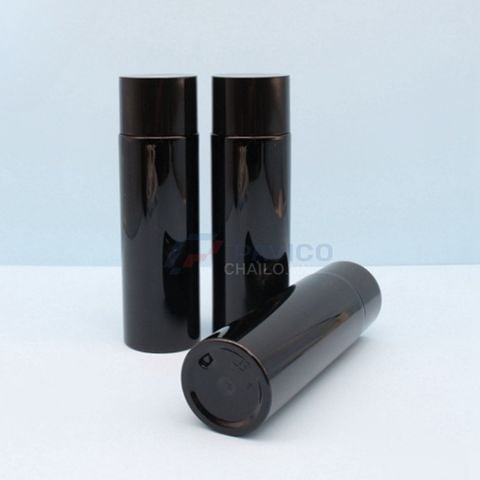 Chai pet đen nắp vặn 100ml 200ml đựng mỹ phẩm màu đen