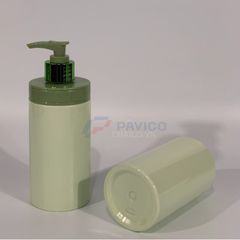 Chai pet đựng mỹ phẩm 300ml 500ml xanh rêu nắp nhấn