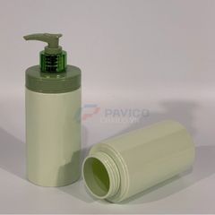 Chai pet đựng mỹ phẩm 300ml 500ml xanh rêu nắp nhấn