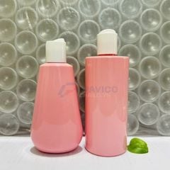 Chai pet hồng nắp bật vòi nhấn nắp vặn 250ml 500ml dáng trụ