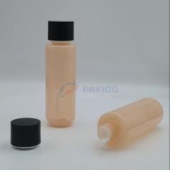 Chai pet trụ tròn 100ml 200ml xanh dương hồng da nắp đen