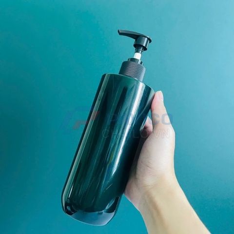 Chai PET trụ tròn xanh 500ml nắp fi28 đựng sữa tắm cao cấp