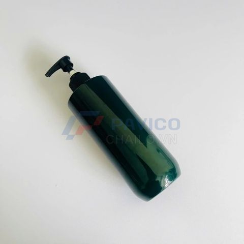 Chai PET trụ tròn xanh 500ml nắp fi28 đựng sữa tắm cao cấp