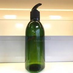 Chai pet xanh lá 500ml 750ml vòi nhấn đen đựng sữa tắm