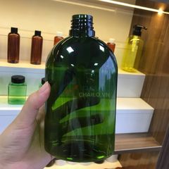 Chai pet xanh lá 500ml 750ml vòi nhấn đen đựng sữa tắm