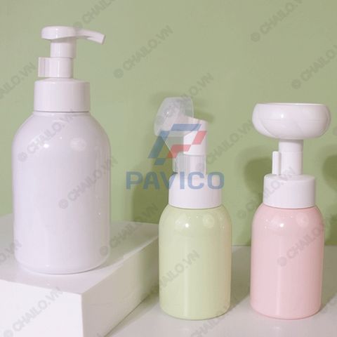 Chai sữa rửa mặt kem dưỡng da sữa tắm nắp tạo bọt 350ml 500ml