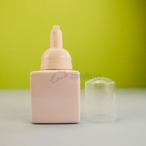 Chai tạo bọt 350ml vuông màu kem đầu bơm tạo bọt