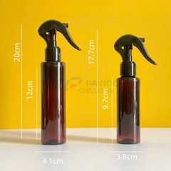 Chai trụ tròn 150ml 200ml dầu tẩy trang nâu nắp đen vòi nhấn