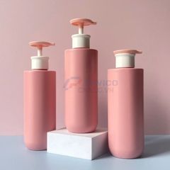 Chai trụ tròn 300ml 500ml sữa dưỡng thể hồng trắng vòi nhấn