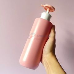 Chai trụ tròn 300ml 500ml sữa dưỡng thể hồng trắng vòi nhấn