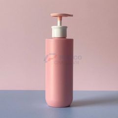 Chai trụ tròn 300ml 500ml sữa dưỡng thể hồng trắng vòi nhấn