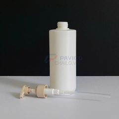 Chai trụ tròn 300ml 500ml sữa dưỡng thể trắng kèm nắp be vòi nhấn