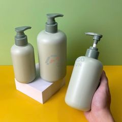 Chai vai bầu 200 300 500ml nước rửa tay sữa tắm nắp xanh bơm kem