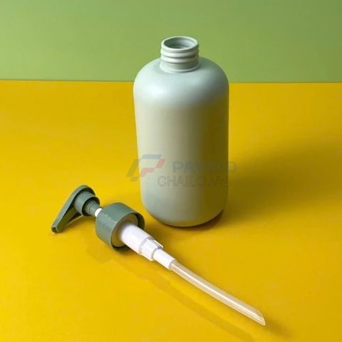 Chai vai bầu 200 300 500ml nước rửa tay sữa tắm nắp xanh bơm kem