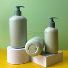 Chai vai bầu 200 300 500ml nước rửa tay sữa tắm nắp xanh bơm kem